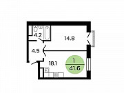 1-комнатная квартира, 41.8 м², 14/29 эт. Москва