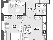 1-комнатная квартира, 61.9 м², 1/9 эт. Санкт-Петербург