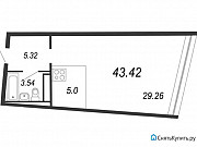 Студия, 43.4 м², 3/11 эт. Санкт-Петербург