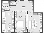 2-комнатная квартира, 75.2 м², 6/8 эт. Санкт-Петербург