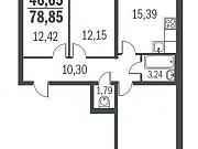 3-комнатная квартира, 77.7 м², 19/24 эт. Санкт-Петербург