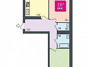 2-комнатная квартира, 64.8 м², 1/7 эт. Волгоград