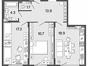 2-комнатная квартира, 75.2 м², 5/8 эт. Санкт-Петербург