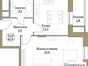 1-комнатная квартира, 41.8 м², 2/17 эт. Москва