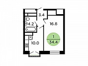 1-комнатная квартира, 35.1 м², 22/29 эт. Москва