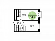 1-комнатная квартира, 35.4 м², 15/29 эт. Москва