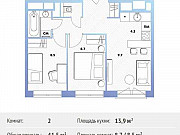 2-комнатная квартира, 41.5 м², 20/30 эт. Москва
