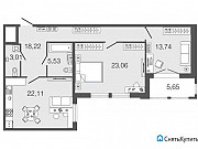 2-комнатная квартира, 85.8 м², 6/8 эт. Санкт-Петербург