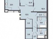 3-комнатная квартира, 107 м², 2/6 эт. Санкт-Петербург