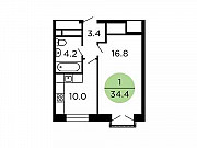 1-комнатная квартира, 35.3 м², 10/29 эт. Москва