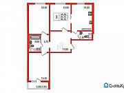 3-комнатная квартира, 86.5 м², 21/23 эт. Санкт-Петербург