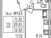 1-комнатная квартира, 32.2 м², 17/24 эт. Санкт-Петербург