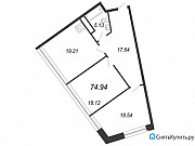 2-комнатная квартира, 74.9 м², 7/11 эт. Санкт-Петербург