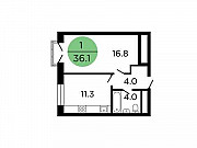 1-комнатная квартира, 36.1 м², 13/29 эт. Москва