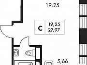 1-комнатная квартира, 28 м², 9/19 эт. Москва