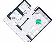 1-комнатная квартира, 34.5 м², 6/22 эт. Мурино
