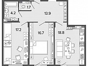 2-комнатная квартира, 74.9 м², 8/8 эт. Санкт-Петербург