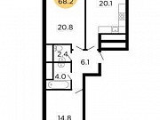 2-комнатная квартира, 68 м², 12/29 эт. Москва