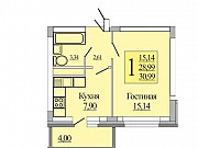 1-комнатная квартира, 31 м², 3/10 эт. Новая Усмань