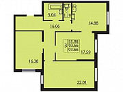 3-комнатная квартира, 92.4 м², 2/24 эт. Санкт-Петербург