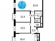 3-комнатная квартира, 82.3 м², 21/29 эт. Москва