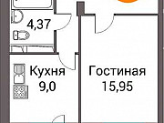 1-комнатная квартира, 44.3 м², 10/14 эт. Правдинский