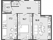 2-комнатная квартира, 75 м², 7/8 эт. Санкт-Петербург