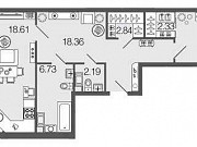 2-комнатная квартира, 79.2 м², 6/8 эт. Санкт-Петербург