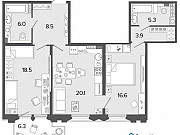 2-комнатная квартира, 78.8 м², 6/6 эт. Санкт-Петербург