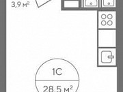 1-комнатная квартира, 28.5 м², 14/22 эт. Москва