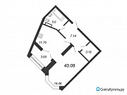 1-комнатная квартира, 43.1 м², 5/13 эт. Санкт-Петербург