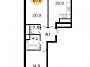 2-комнатная квартира, 67.5 м², 20/29 эт. Москва