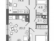 2-комнатная квартира, 66.8 м², 7/9 эт. Санкт-Петербург