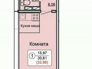 Студия, 33 м², 7/17 эт. Киров