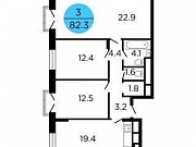 3-комнатная квартира, 82.3 м², 18/29 эт. Москва
