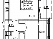 2-комнатная квартира, 36 м², 12/20 эт. Санкт-Петербург