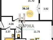 1-комнатная квартира, 36.2 м², 3/8 эт. Санкт-Петербург