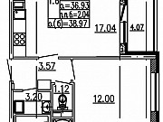 2-комнатная квартира, 37 м², 5/25 эт. Санкт-Петербург