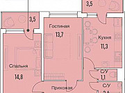 2-комнатная квартира, 53.5 м², 2/15 эт. Москва