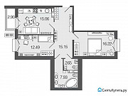 2-комнатная квартира, 69.6 м², 6/8 эт. Санкт-Петербург