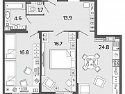 2-комнатная квартира, 80.8 м², 7/8 эт. Санкт-Петербург