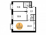 2-комнатная квартира, 63.9 м², 15/29 эт. Москва