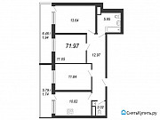 3-комнатная квартира, 72 м², 12/12 эт. Санкт-Петербург