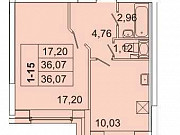 1-комнатная квартира, 36.4 м², 2/17 эт. Санкт-Петербург