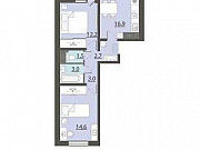2-комнатная квартира, 55.1 м², 9/17 эт. Екатеринбург