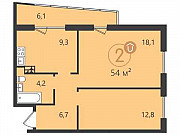 2-комнатная квартира, 54 м², 5/12 эт. Екатеринбург