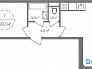 1-комнатная квартира, 50.1 м², 19/23 эт. Москва