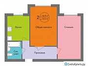 2-комнатная квартира, 55.2 м², 1/3 эт. Новосибирск