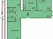 3-комнатная квартира, 79.3 м², 9/15 эт. Засечное