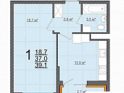 1-комнатная квартира, 39.1 м², 2/16 эт. Тверь